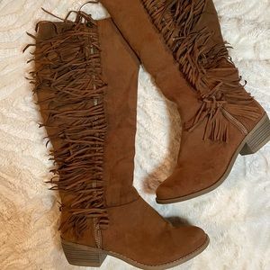 Fringe Knee Boots